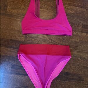 Beach Riot Pink Racerback Bikini Set